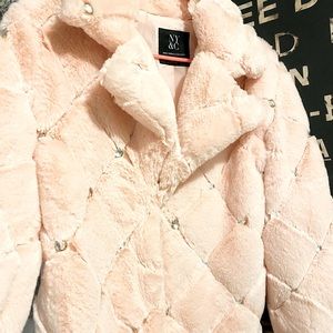 Embellished Faux-Fur Coat